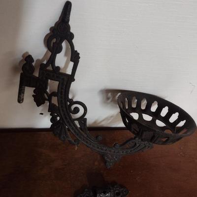 Vintage Cast Metal Wall Sconce for Oil Lantern