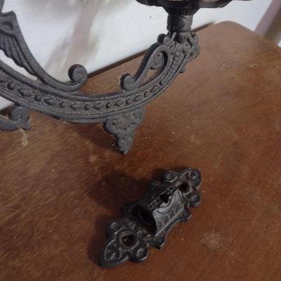 Vintage Cast Metal Wall Sconce for Oil Lantern