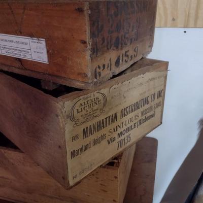 Set of Three Wood Shipping Crates