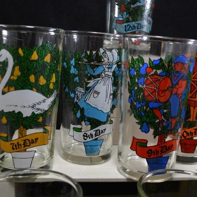 Vintage Indiana Glass ‘Twelve Days of Christmas’ Glasses
