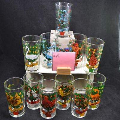 Vintage Indiana Glass ‘Twelve Days of Christmas’ Glasses