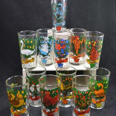 Vintage Indiana Glass ‘Twelve Days of Christmas’ Glasses