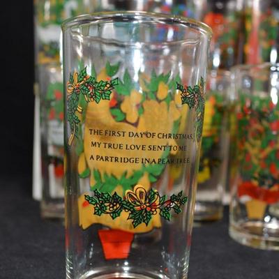 Vintage Indiana Glass ‘Twelve Days of Christmas’ Glasses