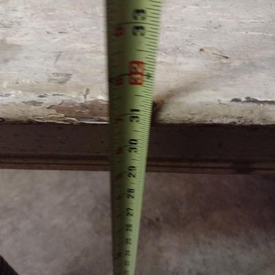 Antique Single Slab Wood Farm Table Painted