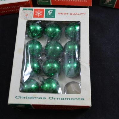Vintage Lot of Packaged Small Glass Christmas Ornaments