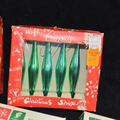 Vintage Lot of Packaged Small Glass Christmas Ornaments