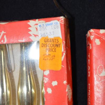 Vintage Lot of Packaged Small Glass Christmas Ornaments