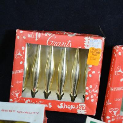 Vintage Lot of Packaged Small Glass Christmas Ornaments