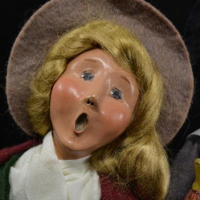 Lot of 3 BYERS CHOICE Carolers w/ Bonus Barber Shop Character