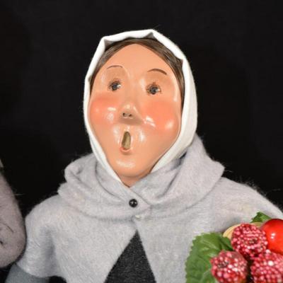 Lot of 3 BYERS CHOICE Carolers w/ Bonus Barber Shop Character