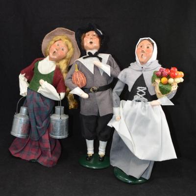 Lot of 3 BYERS CHOICE Carolers w/ Bonus Barber Shop Character