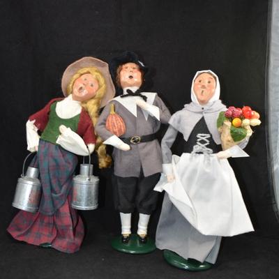 Lot of 3 BYERS CHOICE Carolers w/ Bonus Barber Shop Character