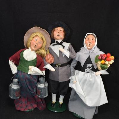 Lot of 3 BYERS CHOICE Carolers w/ Bonus Barber Shop Character