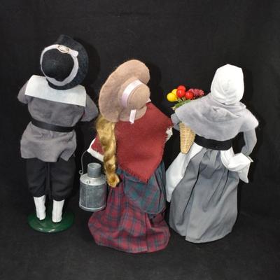 Lot of 3 BYERS CHOICE Carolers w/ Bonus Barber Shop Character