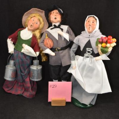 Lot of 3 BYERS CHOICE Carolers w/ Bonus Barber Shop Character