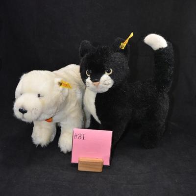 Vintage STIEFF Polar Bear & Tuxedo Cat
