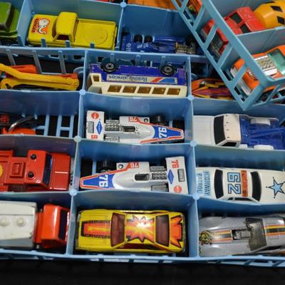 Large Lot of Vintage Matchbox/Corgi/Hotwheels Vehicles w/ Case
