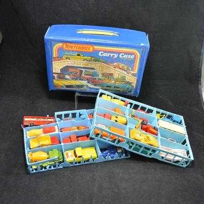 Large Lot of Vintage Matchbox/Corgi/Hotwheels Vehicles w/ Case