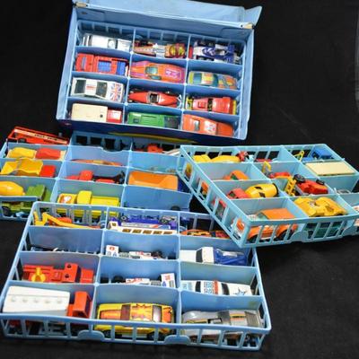 Large Lot of Vintage Matchbox/Corgi/Hotwheels Vehicles w/ Case