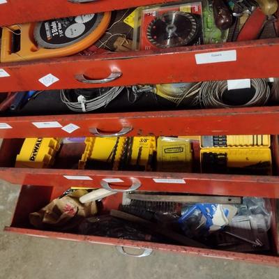 Hand Tools includes Driver Sets, Drill Bits, Saw Blades and More Drawer #6-9
