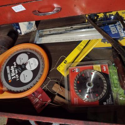 Hand Tools includes Driver Sets, Drill Bits, Saw Blades and More Drawer #6-9