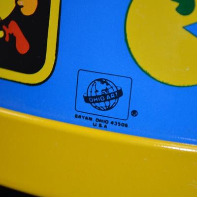 Vintage 1982 OHIO ART Toy Pac-Man Drum w/ Sticks 11”x11”x4.25”