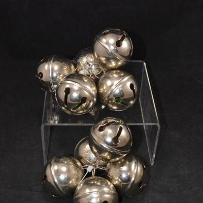 Lot of 10 3” Metal Christmas Jingle Ornaments