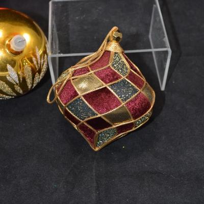 Large Lot of Vintage Glass & Velvet Foam Ball Ornaments