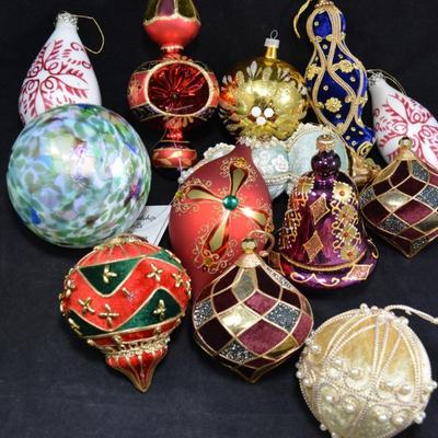 Large Lot of Vintage Glass & Velvet Foam Ball Ornaments