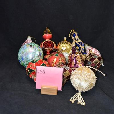 Large Lot of Vintage Glass & Velvet Foam Ball Ornaments