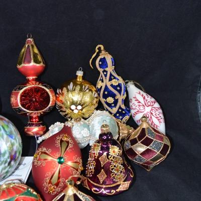 Large Lot of Vintage Glass & Velvet Foam Ball Ornaments