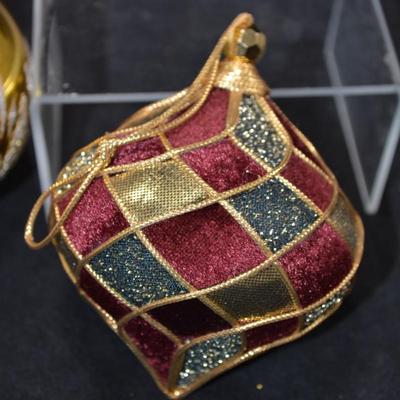 Large Lot of Vintage Glass & Velvet Foam Ball Ornaments