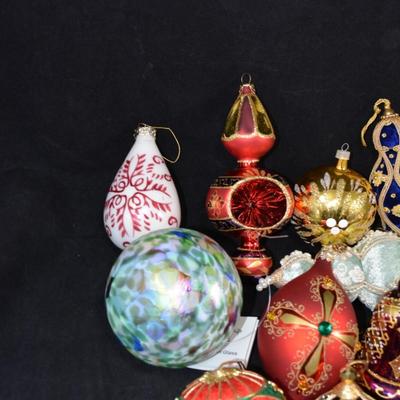 Large Lot of Vintage Glass & Velvet Foam Ball Ornaments