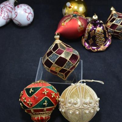 Large Lot of Vintage Glass & Velvet Foam Ball Ornaments