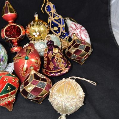 Large Lot of Vintage Glass & Velvet Foam Ball Ornaments
