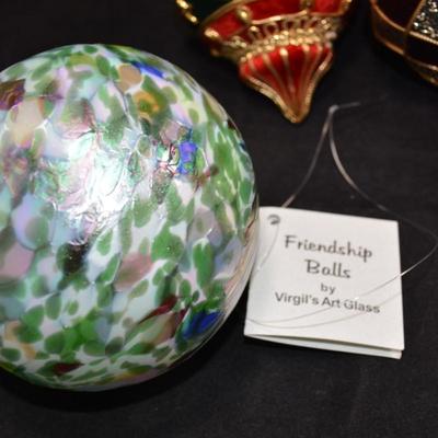 Large Lot of Vintage Glass & Velvet Foam Ball Ornaments