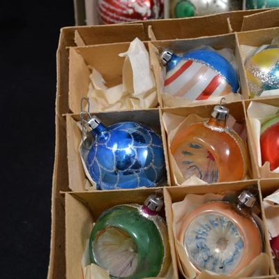 Lot of Vintage Shiny Brite & Santaland Glass Ornaments