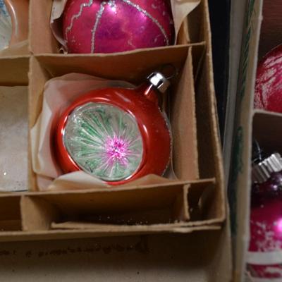 Lot of Vintage Shiny Brite & Santaland Glass Ornaments