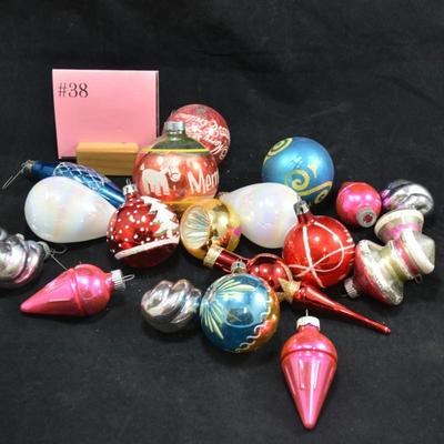 Lot of Assorted Vintage Glass Ornaments
