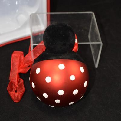 Minnie Mouse Glass Ornament