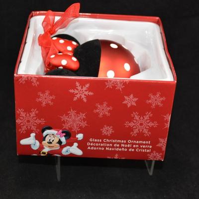 Minnie Mouse Glass Ornament
