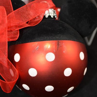 Minnie Mouse Glass Ornament