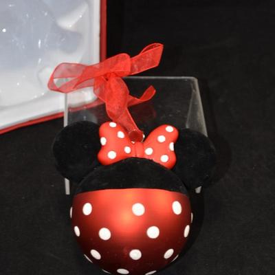 Minnie Mouse Glass Ornament