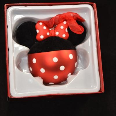 Minnie Mouse Glass Ornament