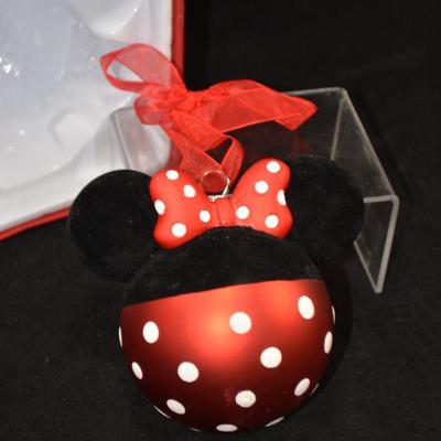 Minnie Mouse Glass Ornament
