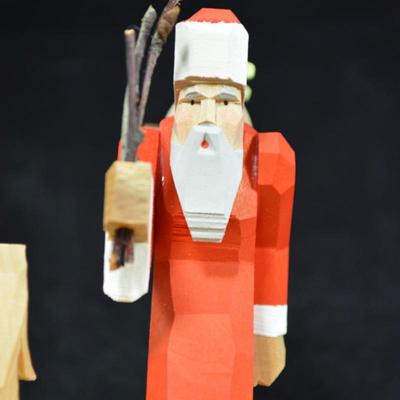 Volkskunst Wooden Santa Candleholder, Germany 5” Tall