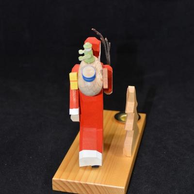 Volkskunst Wooden Santa Candleholder, Germany 5” Tall
