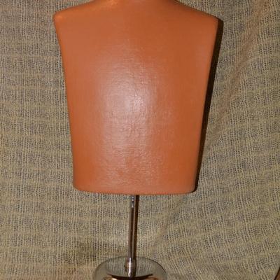 Vintage Adjustable Male Torso Mannequin w/ Chrome Base 31”/60”