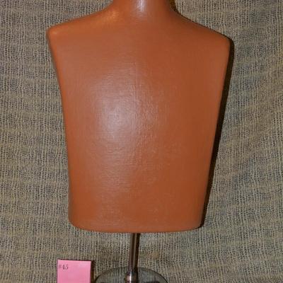 Vintage Adjustable Male Torso Mannequin w/ Chrome Base 31”/60”