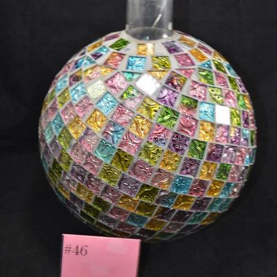 Vintage Glass Gazing Ball/Giant Christmas Ornament 10”